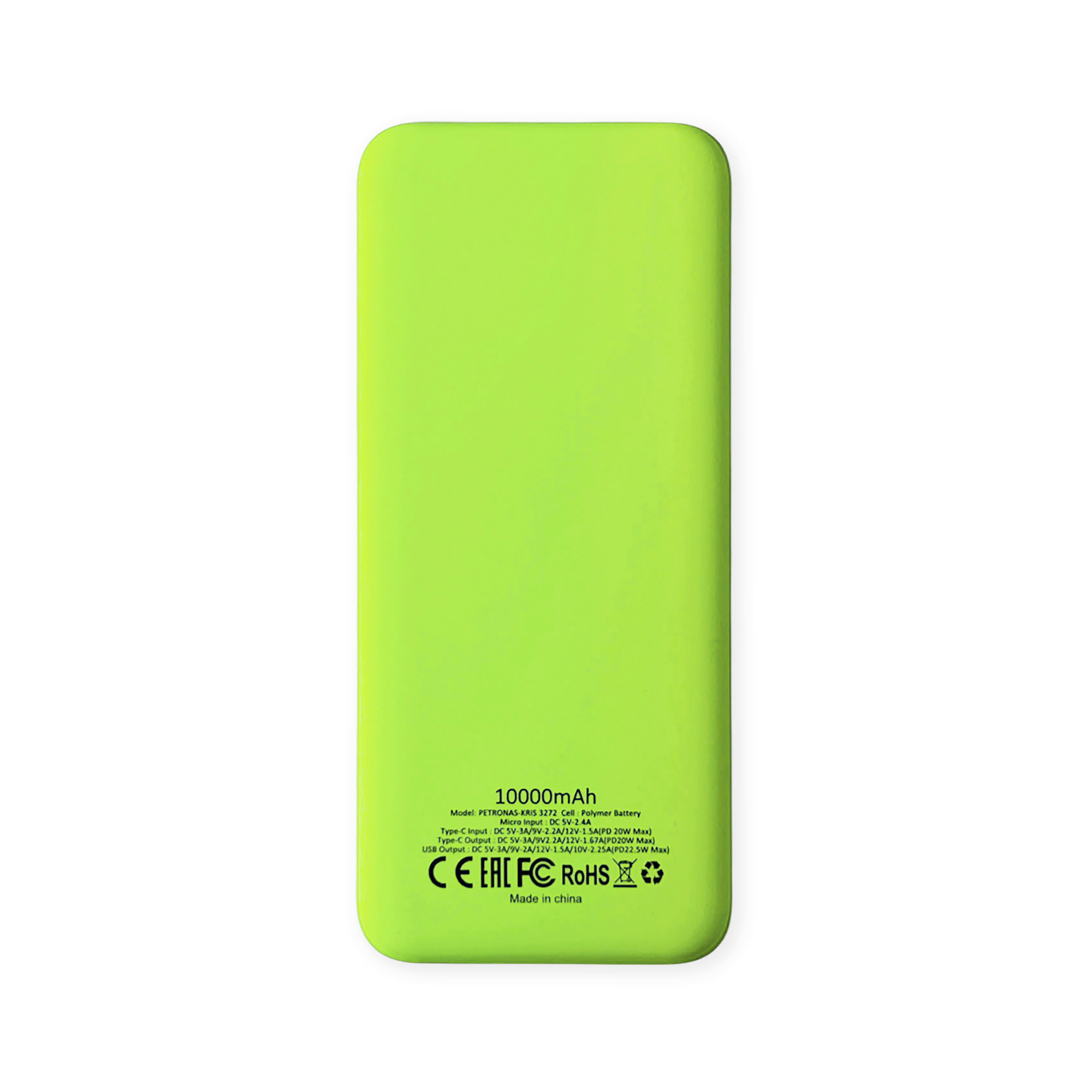 Внешний аккумулятор Kris soft touch, 10000mAh (Светло-зелёный)