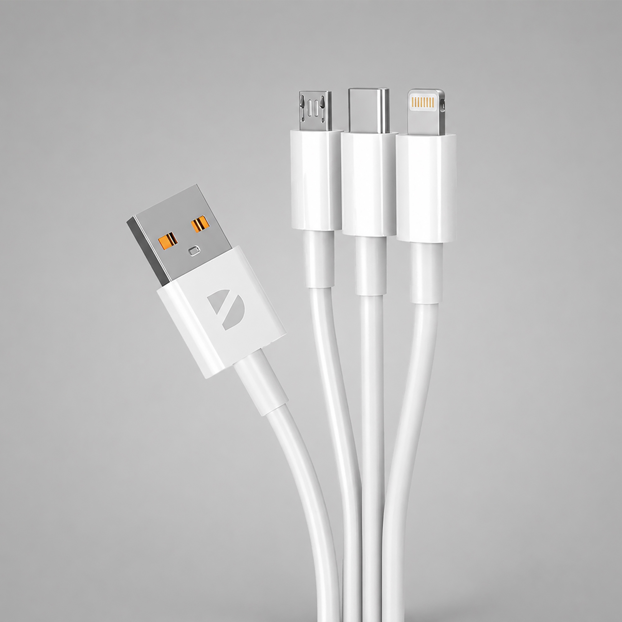 Дата-кабель 3 в 1: micro USB, USB-C, Ligthning, 1.2м с логотипом Deppa | Print Logo