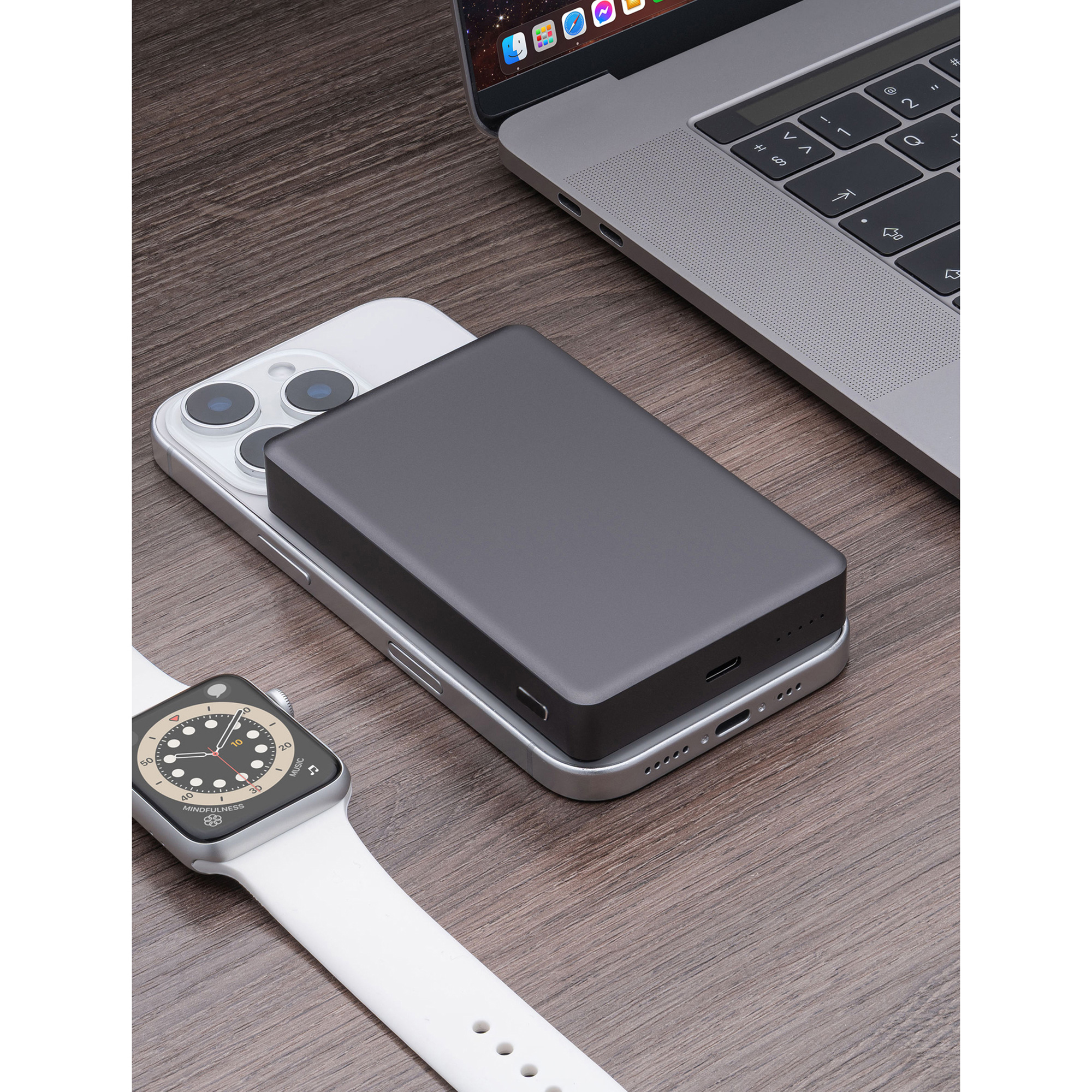Внешний АКБ NRG Watch 10000 мА-ч, 15Вт, MageSafe, серый, Deppa