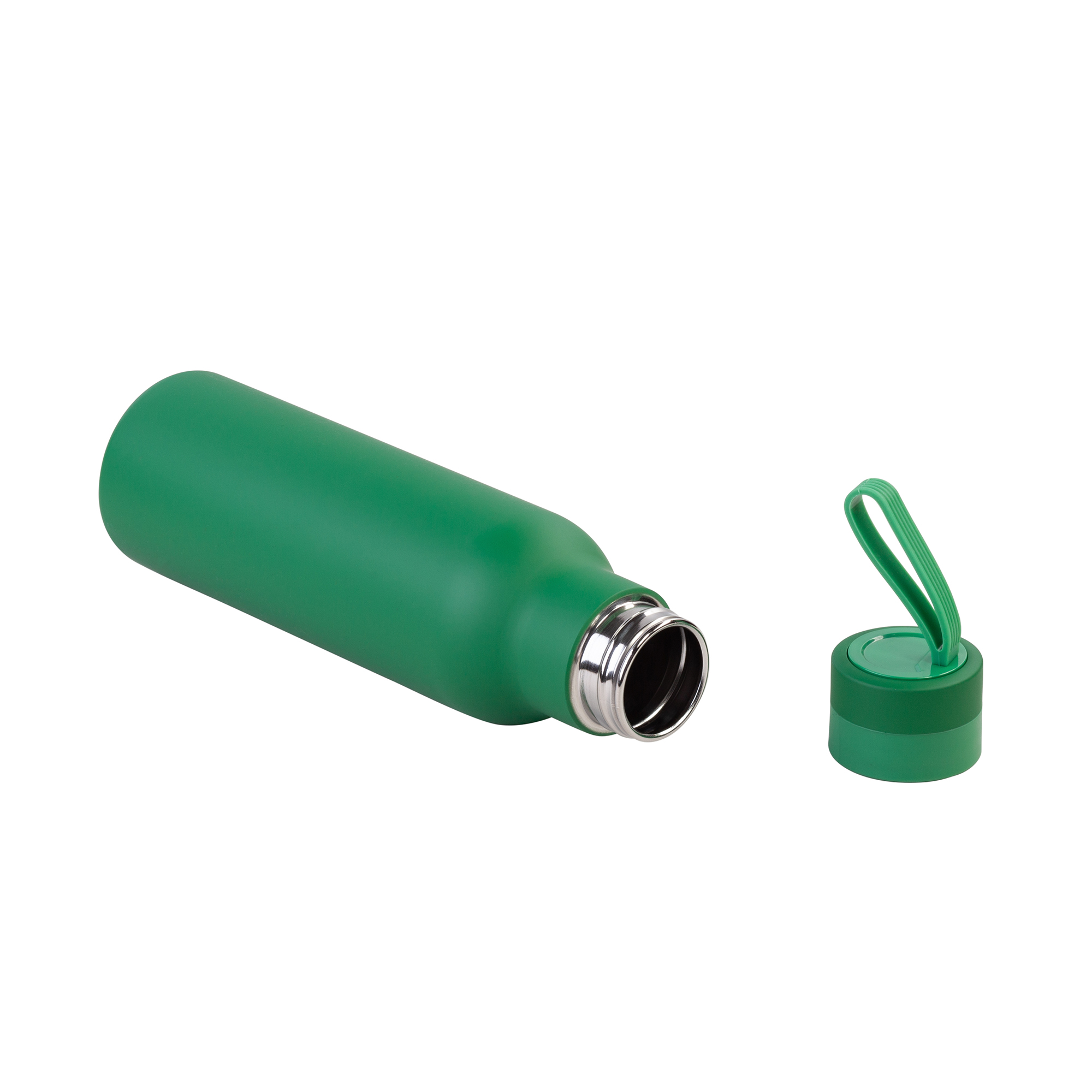 Бутылка для воды "Фитнес" 700 мл, покрытие soft touch, зеленый