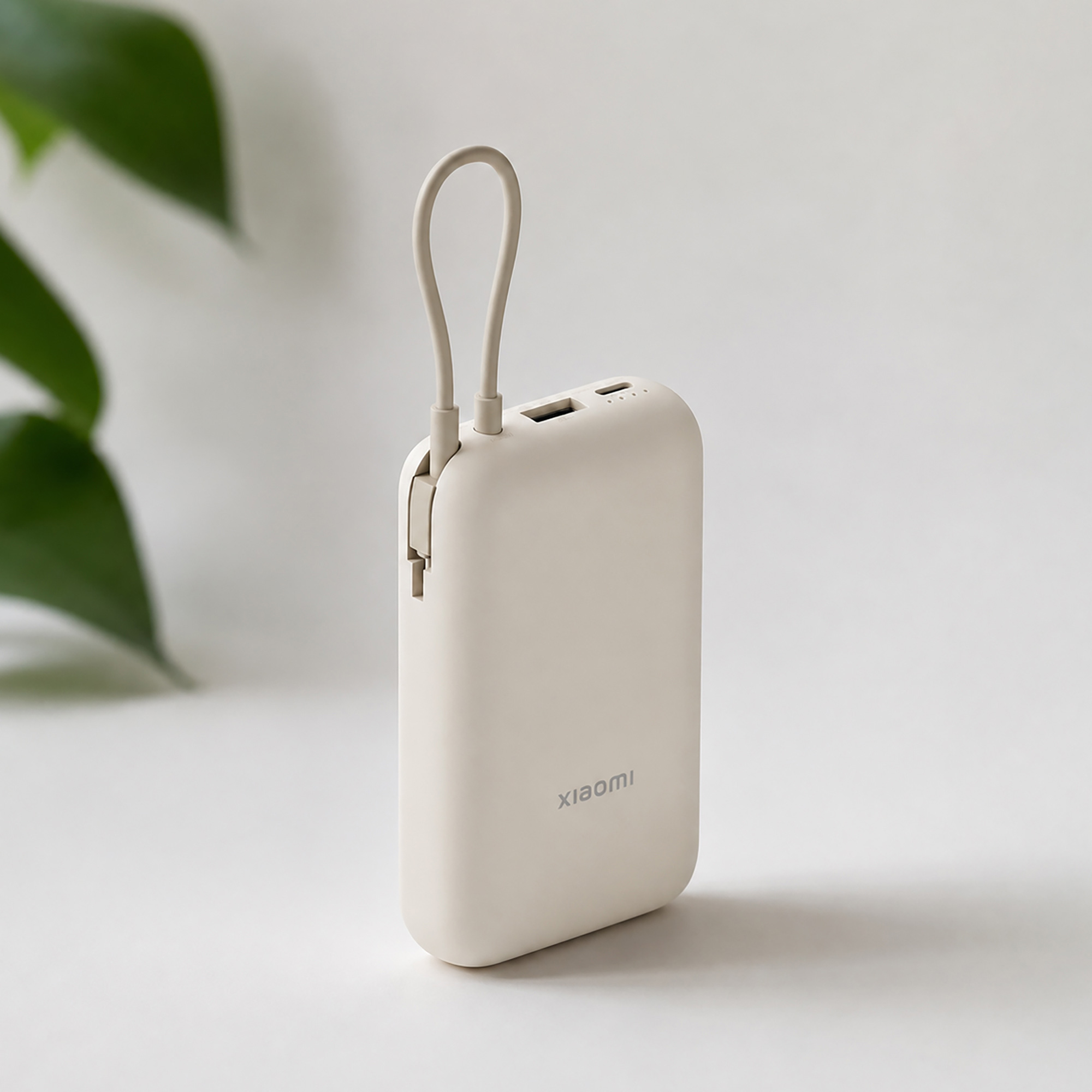 Внешний аккумулятор со встроенным кабелем Xiaomi Power Bank (Integrated Cable), 10000 мАч с логотипом Xiaomi | Print Logo