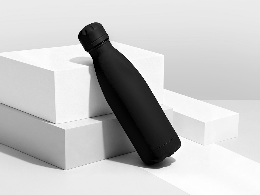 Подарочный набор с термобутылкой и повербанком С1, 5000 mAh, черный