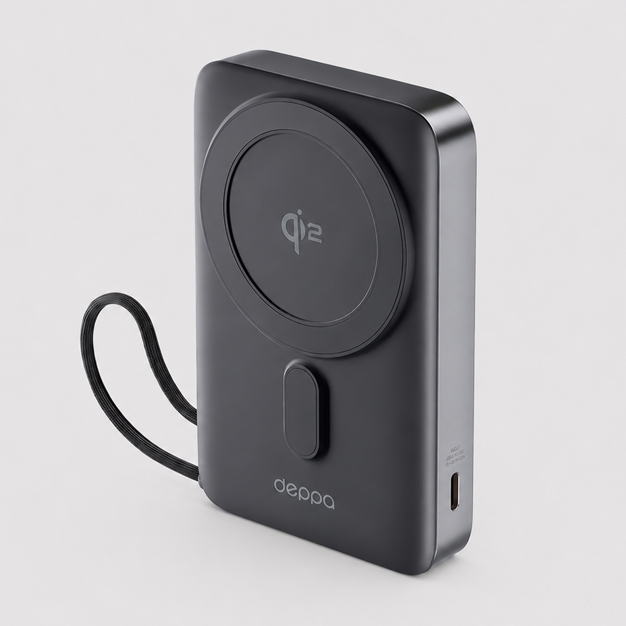 Внешний АКБ NRG MageSafe QI2 10000 мА-ч, 15Вт QI, серый, Deppa