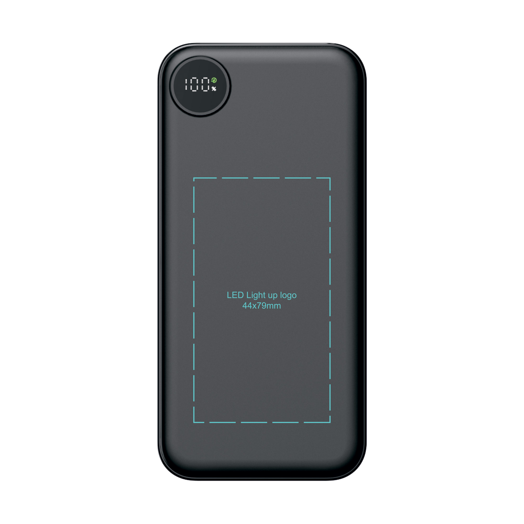 Зарядное устройство "Форт" 10000 mAh с подсветкой логотипа, встроенными кабелями и цифровым индикатором заряда фото на сайте Print Logo.