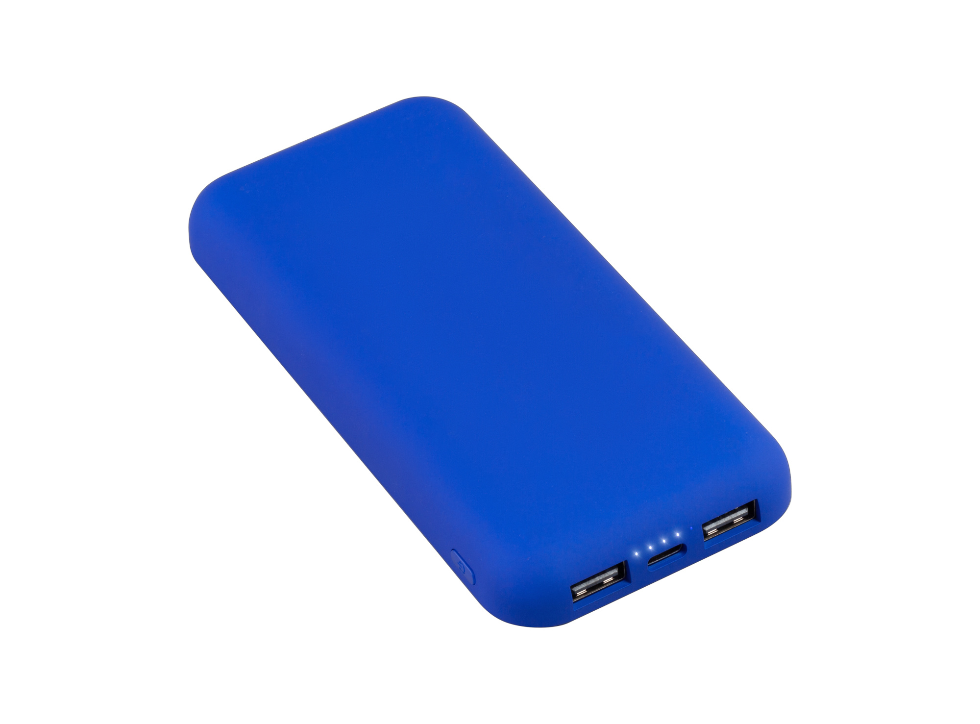 Беспроводное зарядное устройство "Sticky SOFTTOUCH", 10000 mAh с подсветкой логотипа и присосками, синий, синий