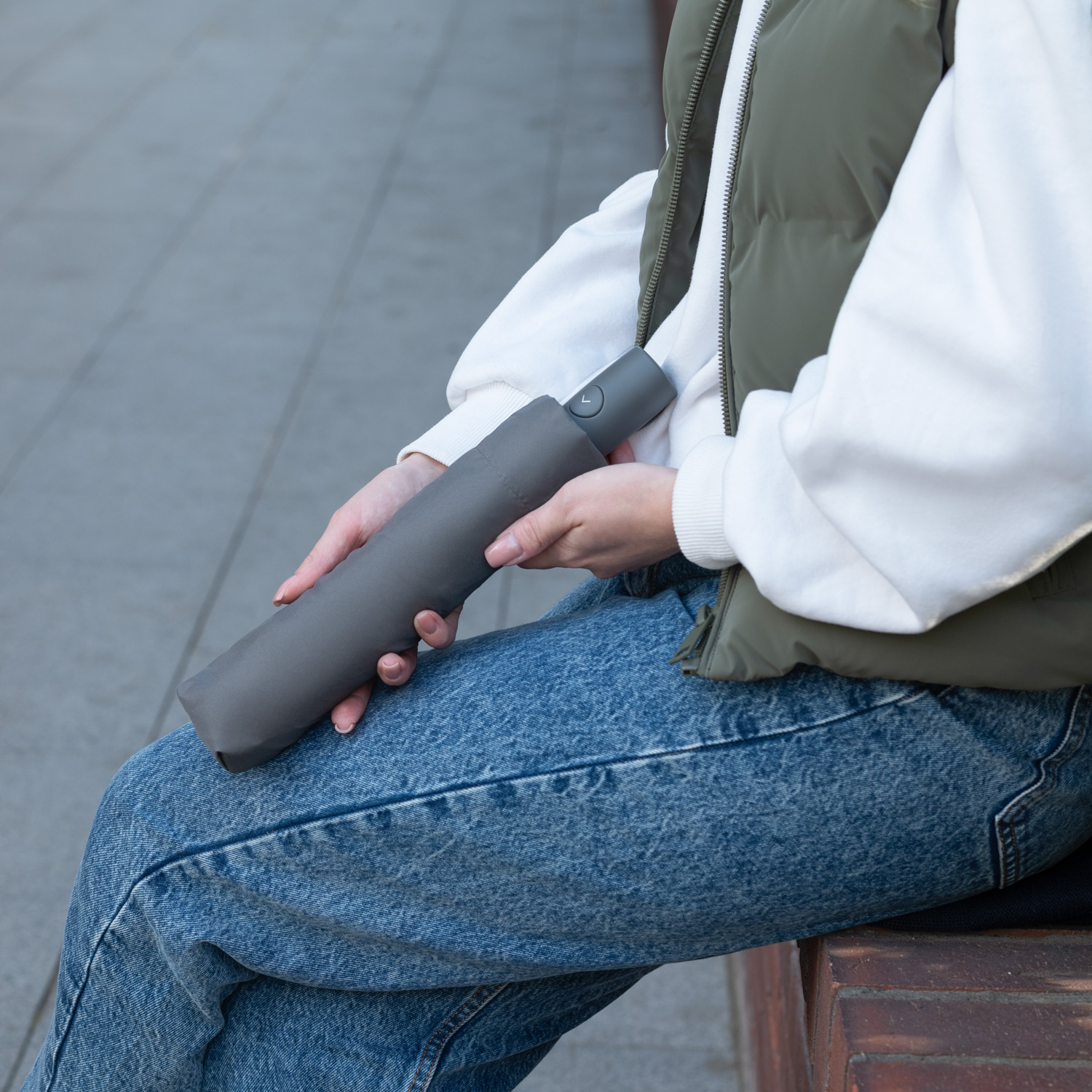 Зонт складной Атланта (Atlanta), серый