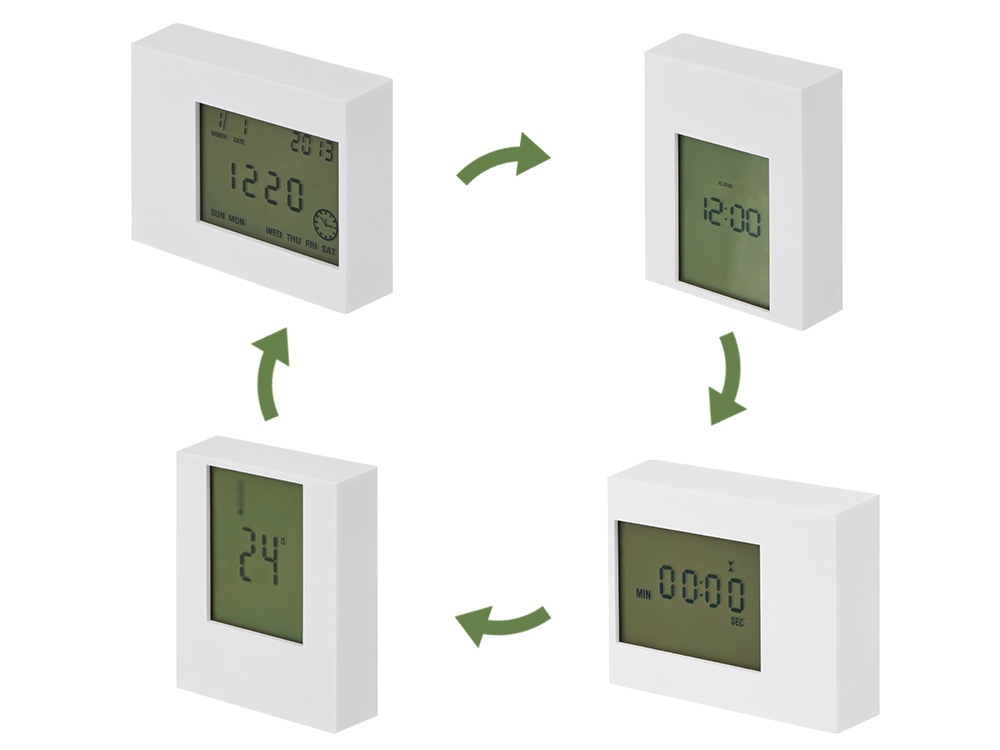 Настольные электронные мультифункциональные часы Rotatio с логотипом  | Print Logo