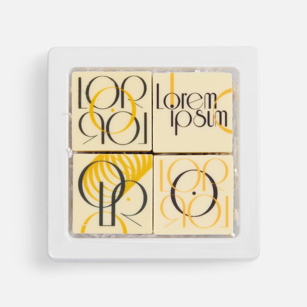 Набор из 4 печений Dream White — пример нанесения логотипа (сделано в России) | Print Logo