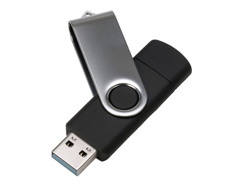 USB3.0/USB Type-C флешка на 32 Гб Квебек C, черный