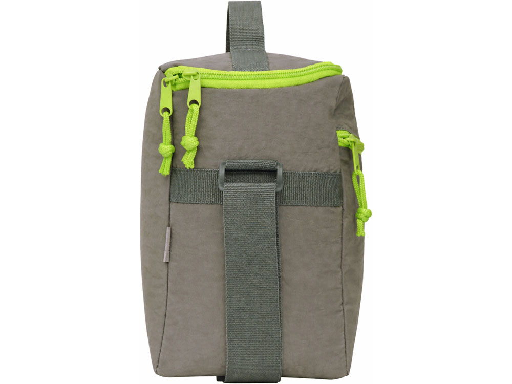 Изотермическая сумка-холодильник Neo Classic c контрастной молнией, серый/зеленое яблоко