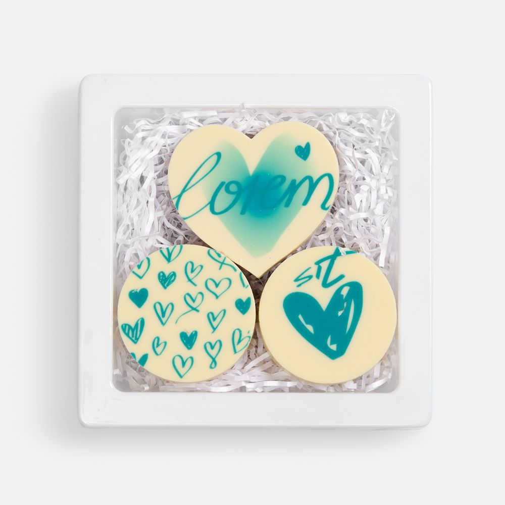 Набор из 3 печений Dream White — пример нанесения логотипа (сделано в России) | Print Logo