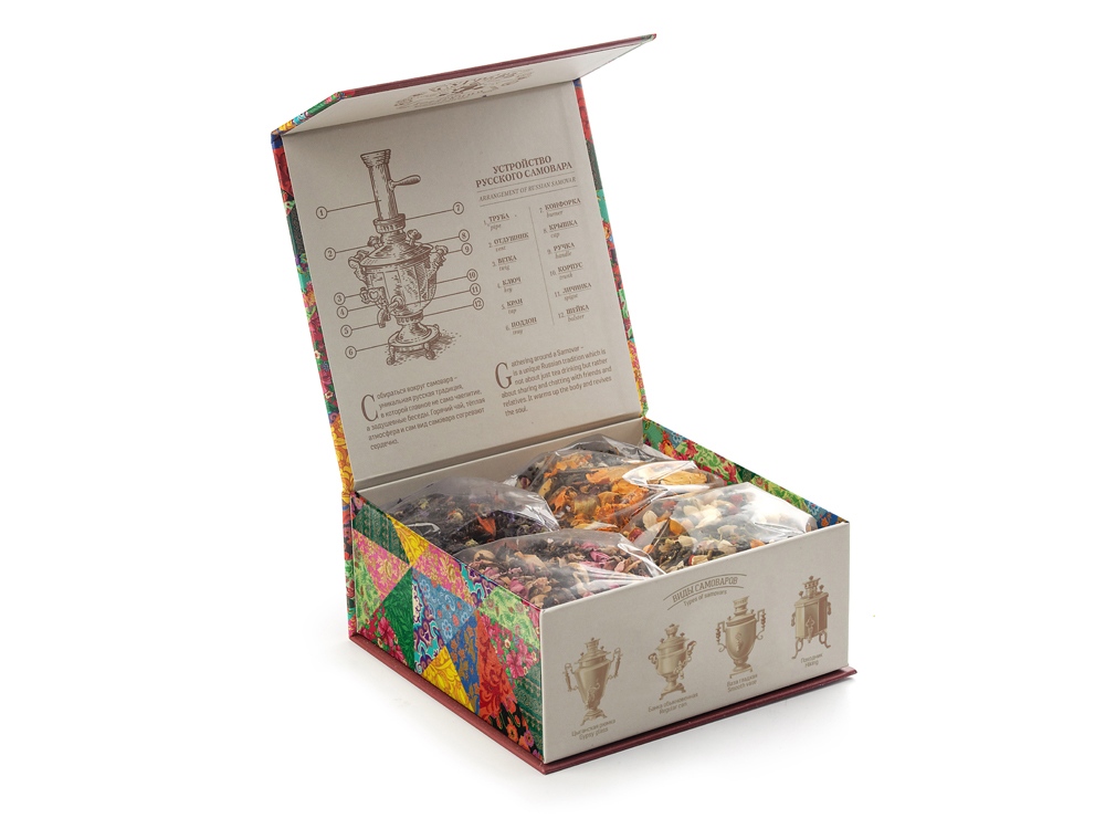 Подарочный набор c купажами чая Цветущий сад в подарочной упаковке с логотипом СУГРЕВЪ | Print Logo