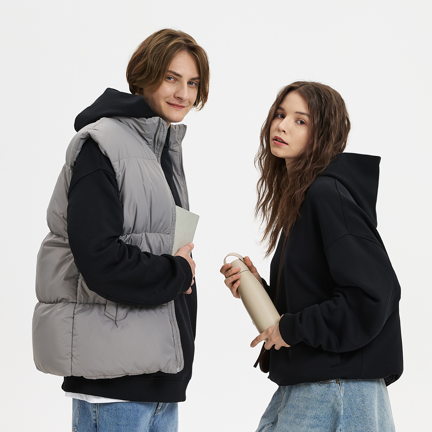 Термобутылка вакуумная герметичная Боска (Bosca), бежевая