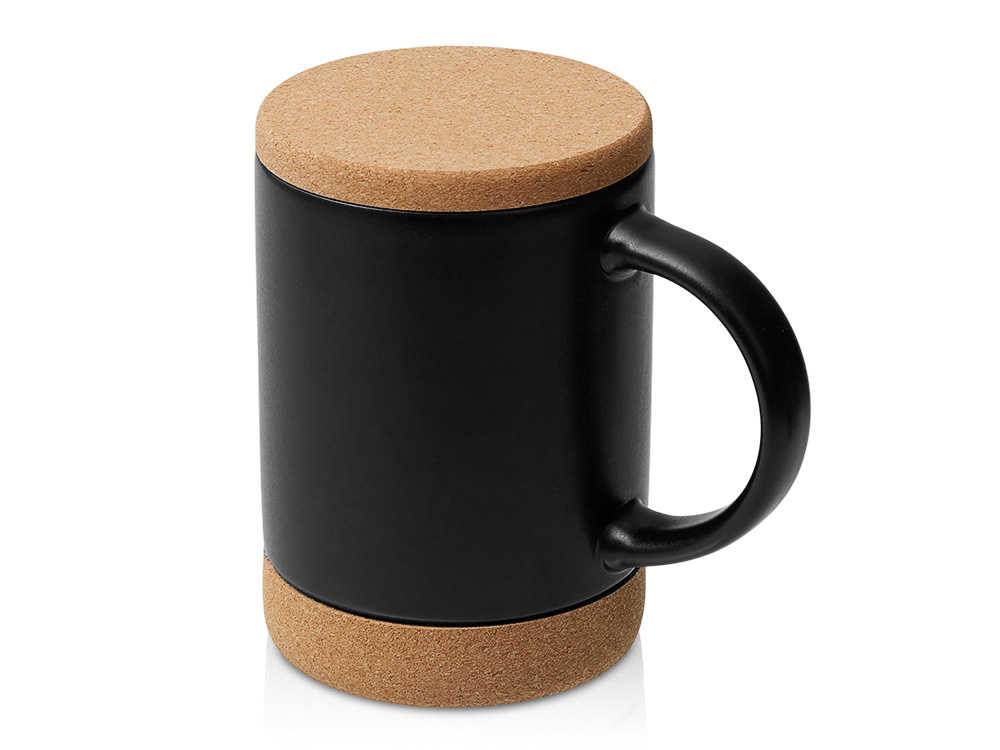 Кружка с пробковым дном и крышкой Корк & Бон с логотипом  | Print Logo