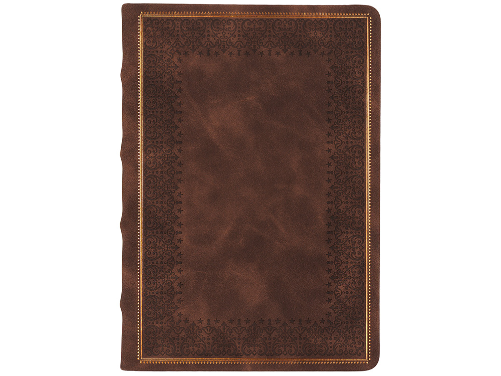 Ежедневник недатированный А5 Royal, коричневый с бронзовым срезом