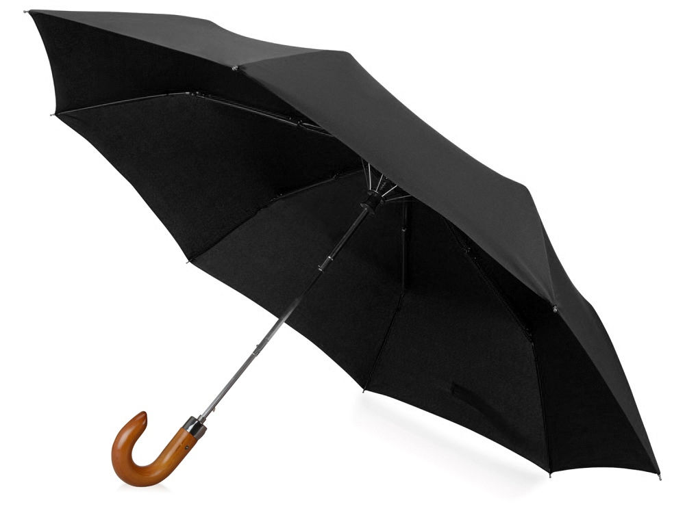 Зонт складной Cary, полуавтоматический, 3 сложения, с чехлом, черный (P)