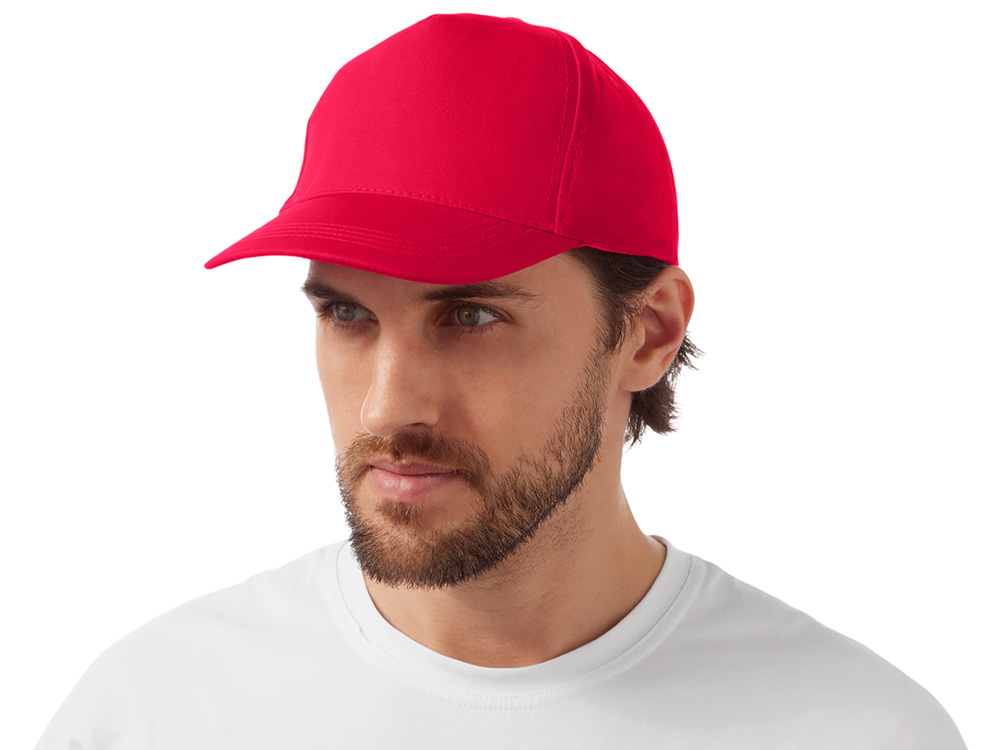 Бейсболка Мемфис 230 5-панельная, красная