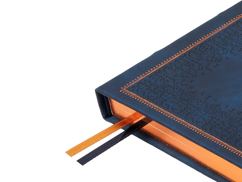 Ежедневник недатированный А5 Royal, синий с бронзовым срезом