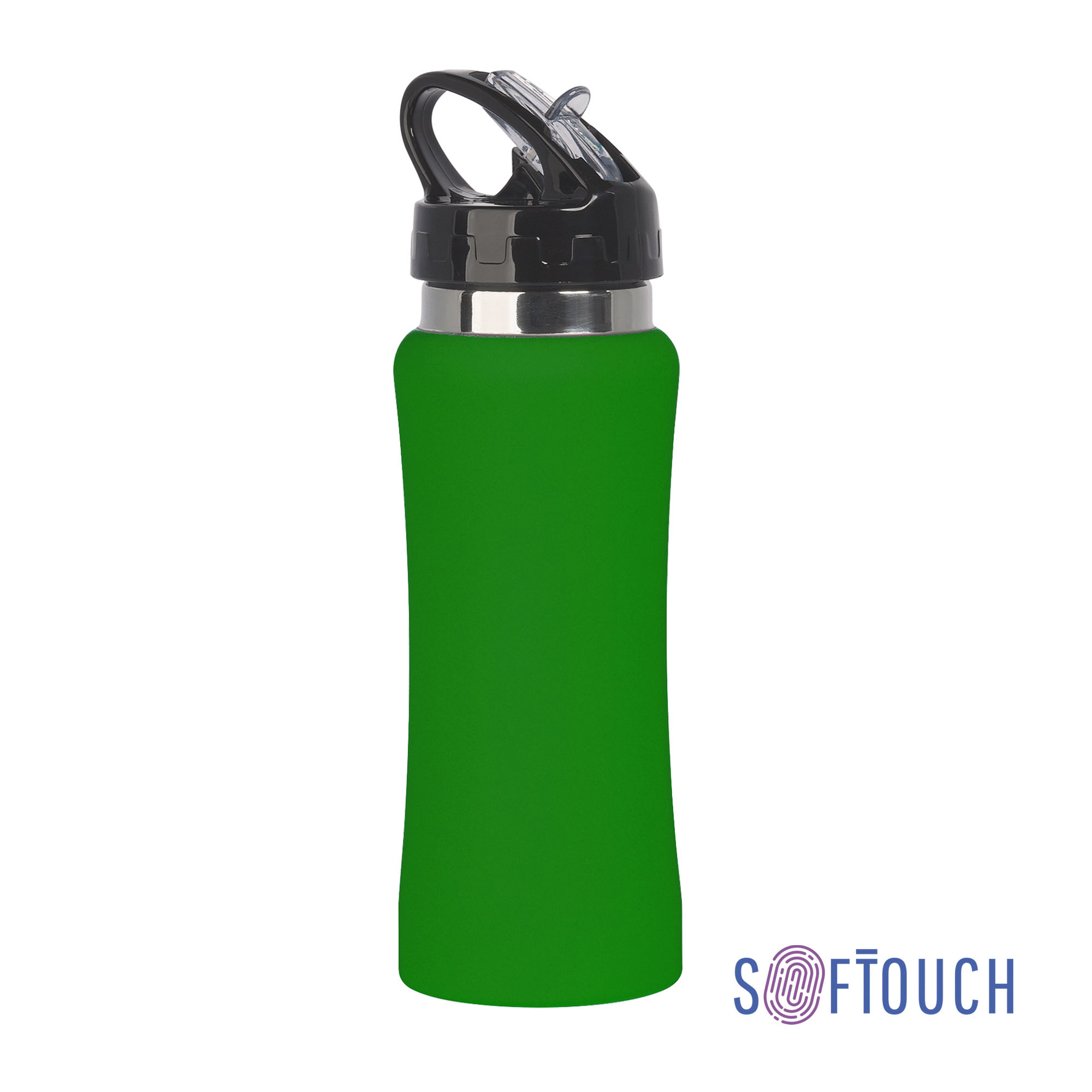 Бутылка для воды "Индиана" 600 мл, покрытие soft touch, серый