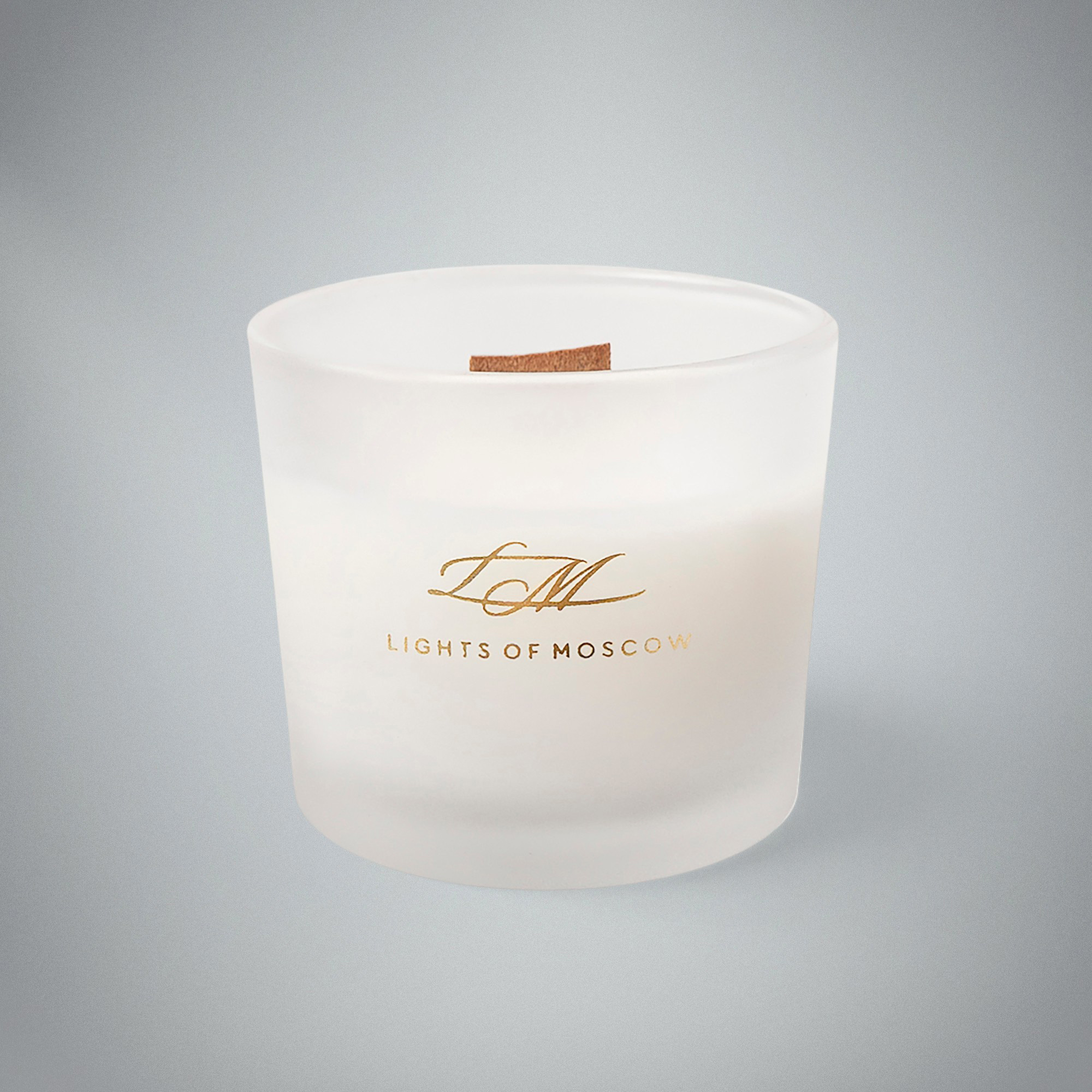 Ароматическая свеча в матовом стакане, апельсин и жасмин, ваниль, 100 мл с логотипом Lights of Moscow | Print Logo