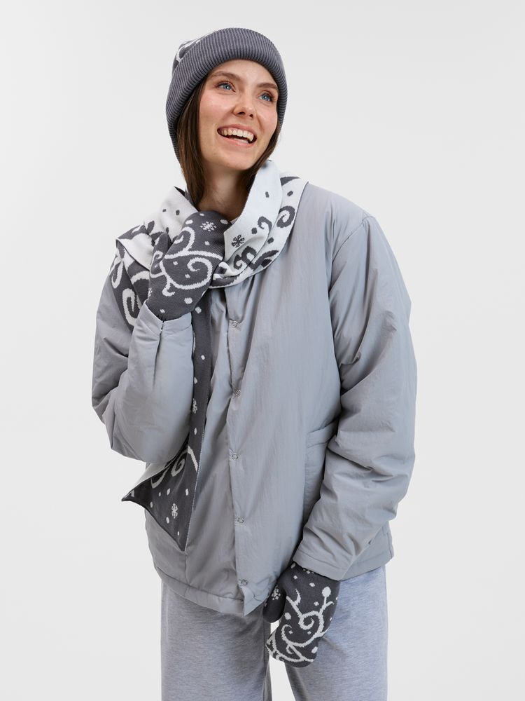 Варежки Adventino, темно-серый с молочным, размер L/XL