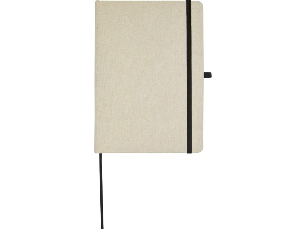 Блокнот в твердом переплете Tutico из органического хлопка, натуральный/черный
