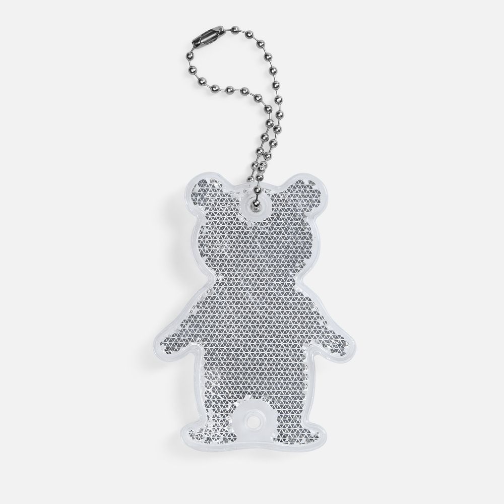 Пешеходный светоотражатель с цепочкой «Мишка» с логотипом  | Print Logo