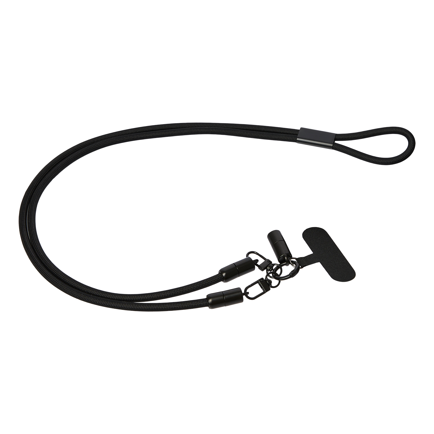 Кабель-ланьярд Voltrix, черный с логотипом Portobello Кабели | Print Logo