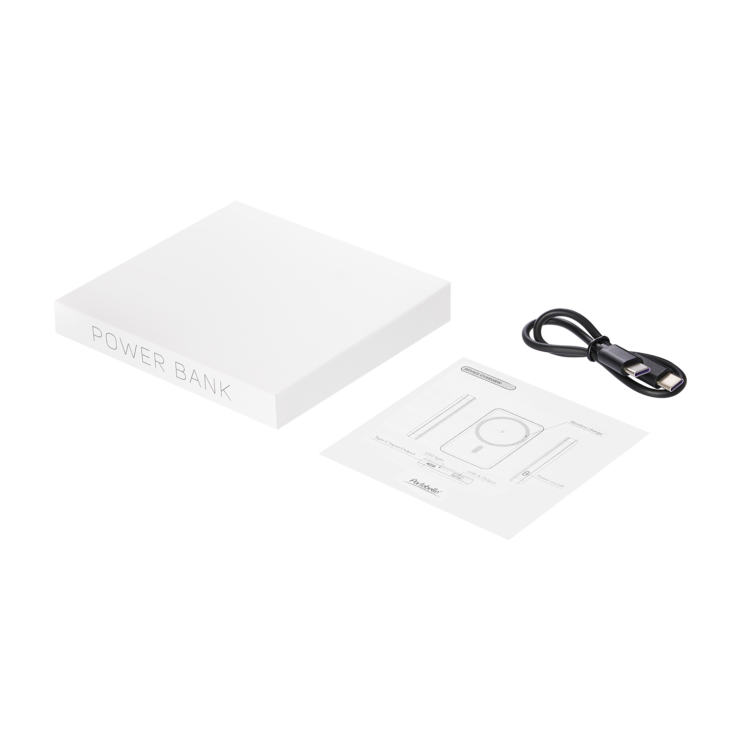 Внешний аккумулятор Ларго PD (Largo PD) 5000mAh с функцией беспроводной зарядки 15W, черный