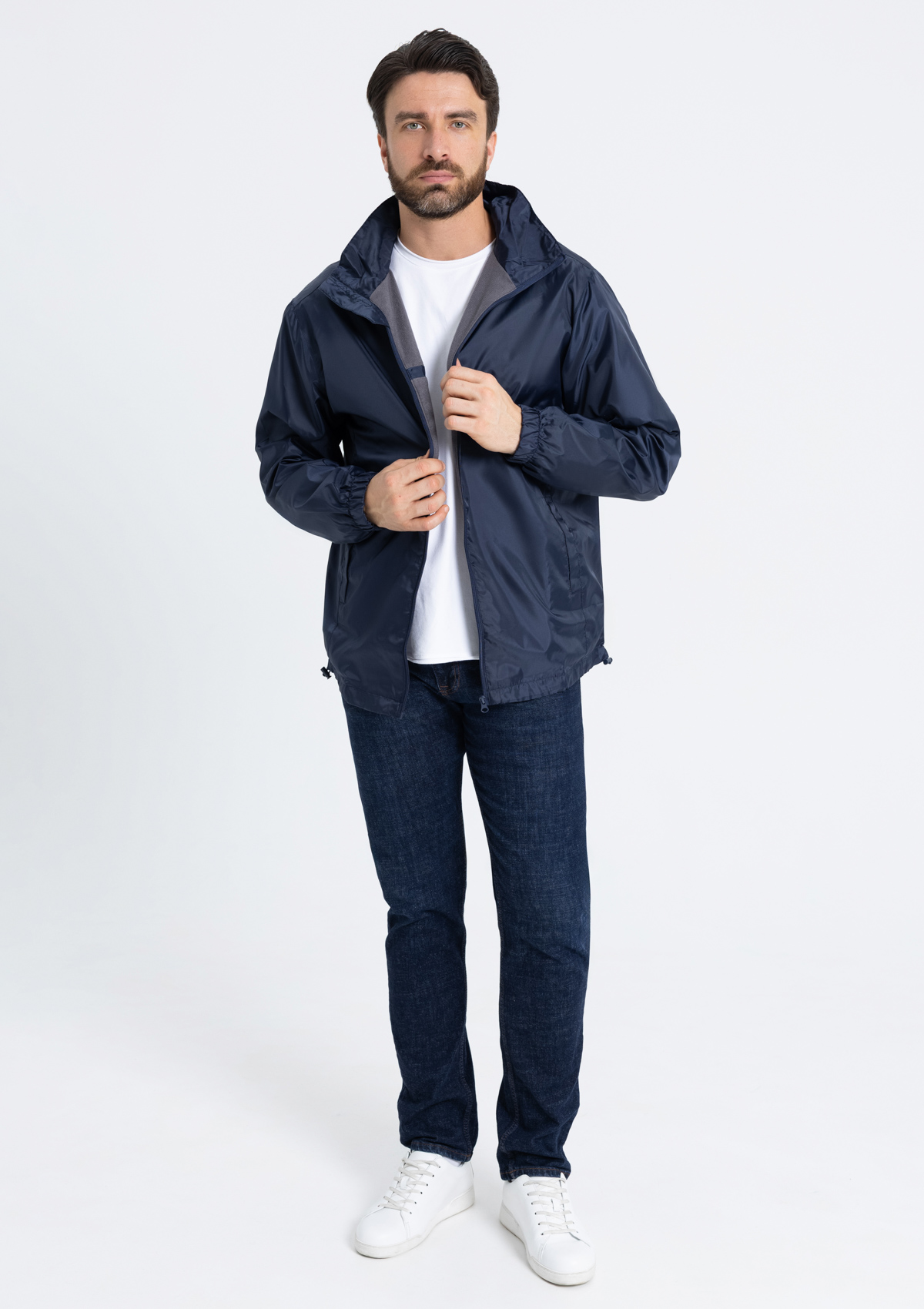 Ветровка утепленная унисекс STAN, 60, дюспо 210T, Тёмно-синий,  (46)  (56/XXXL)