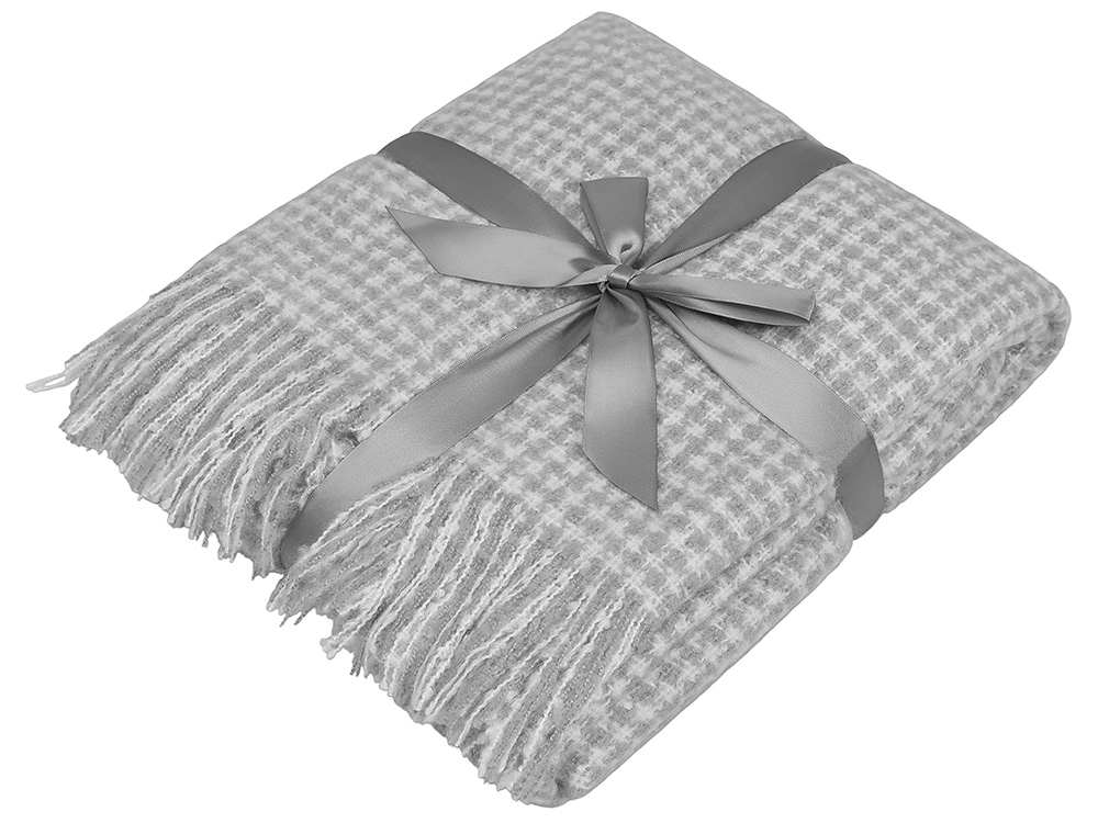 Акриловый плед Harp 130x180 см, белый/холодный серый