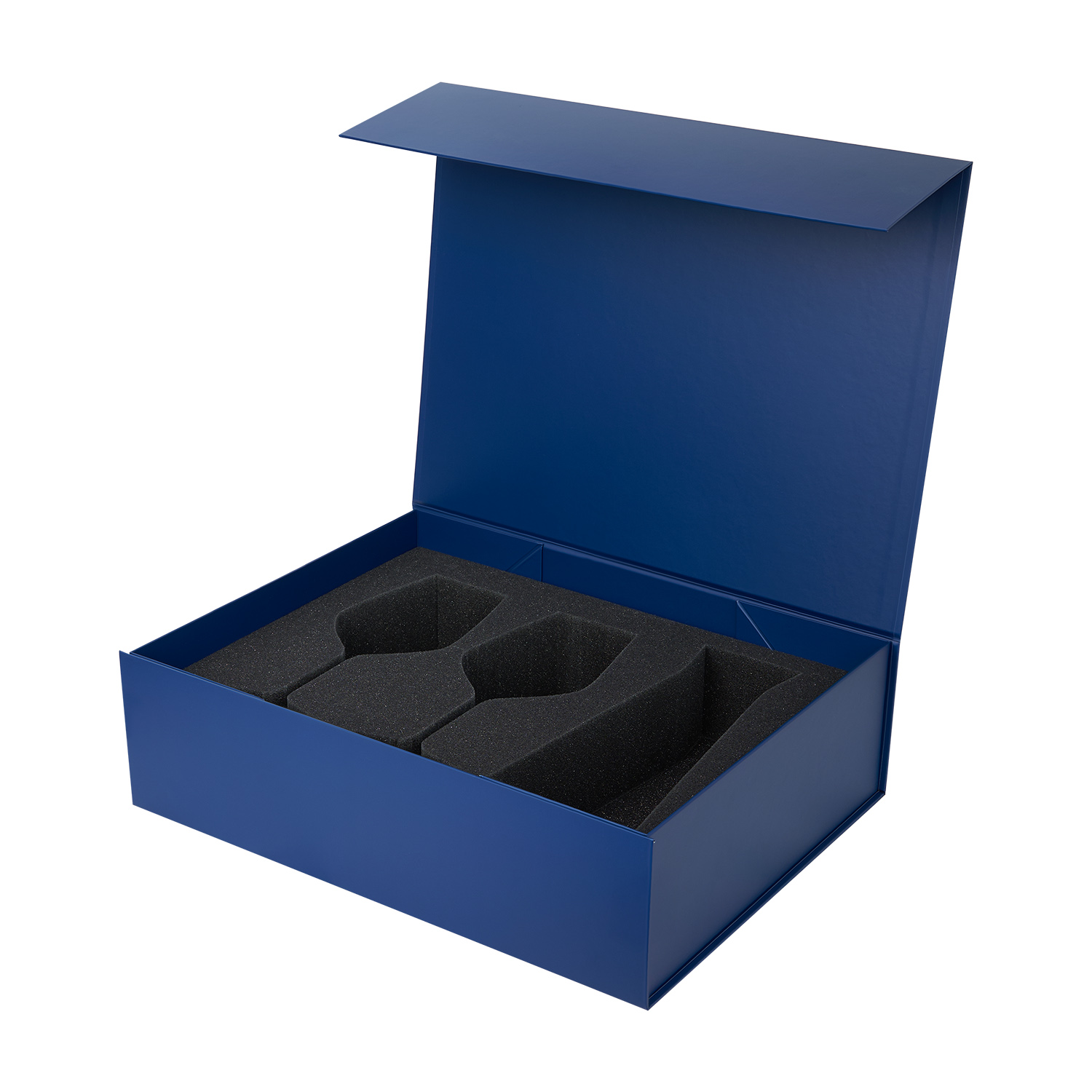 Ложемент под 2 бокала для вина + декантер в большую коробку-трансформер (арт. 695722) — пример нанесения логотипа (Portobello подарочная упаковка) | Print Logo