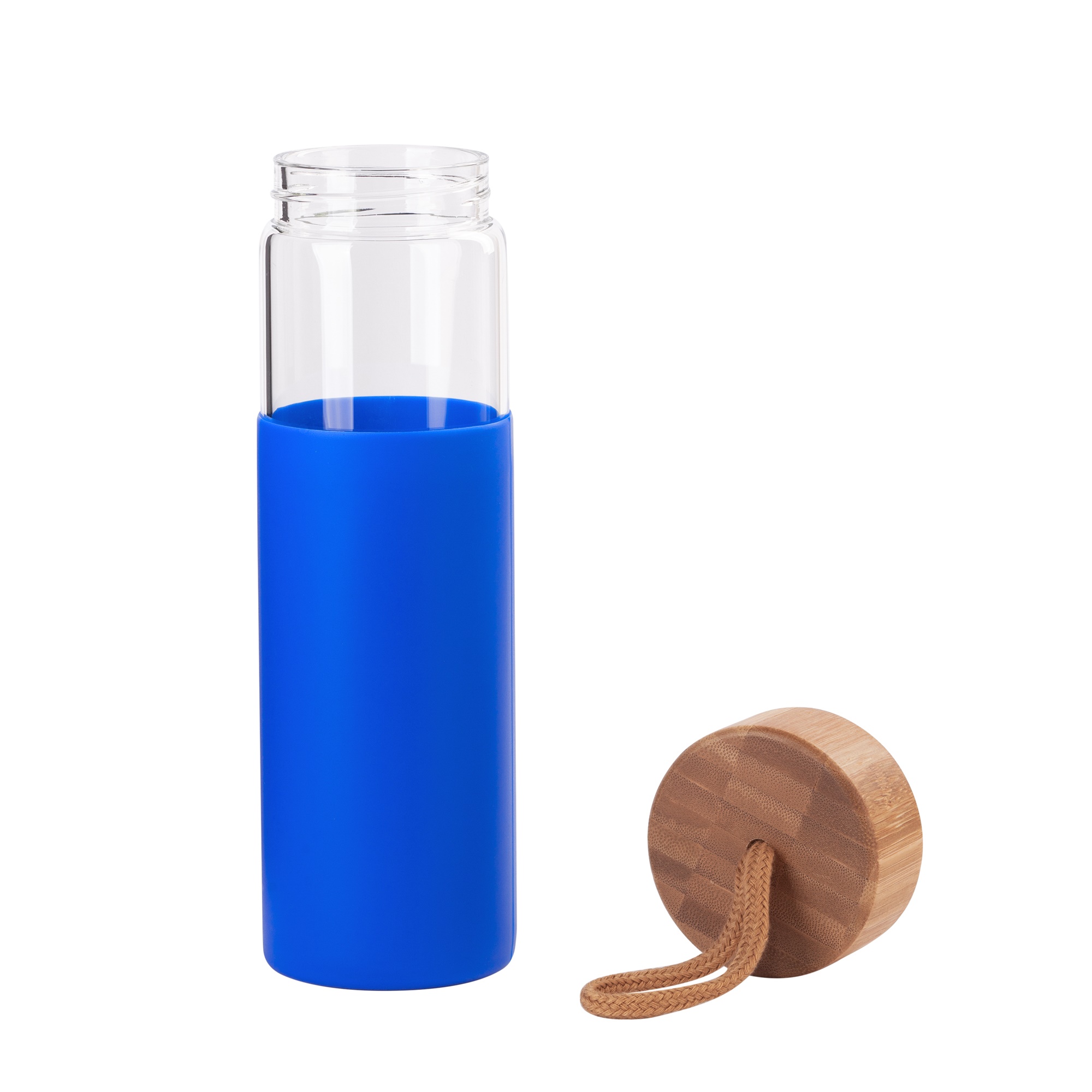 Бутылка для воды "Wellness" 600 мл в силиконовом чехле, синий