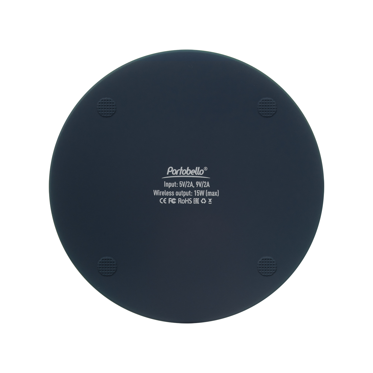 Беспроводное зарядное устройство с подсветкой 15W Аурис (Auris), синее