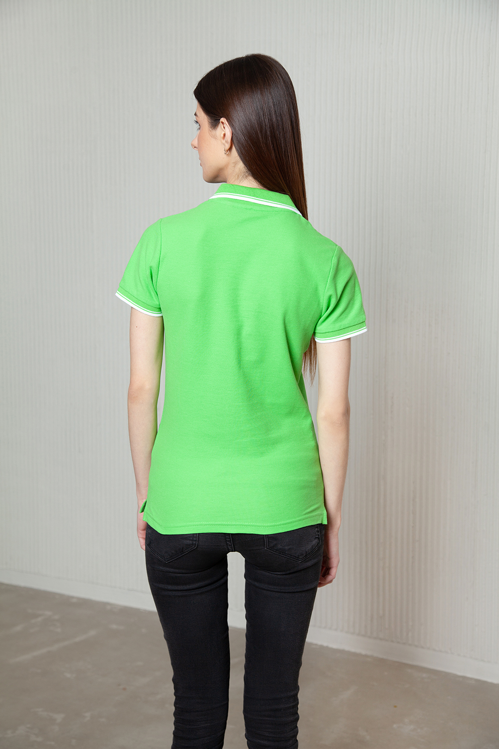 Рубашка поло  женская с окантовкой STAN хлопок/полиэстер 185, 04BK, Т-синий (46) (42/XS)