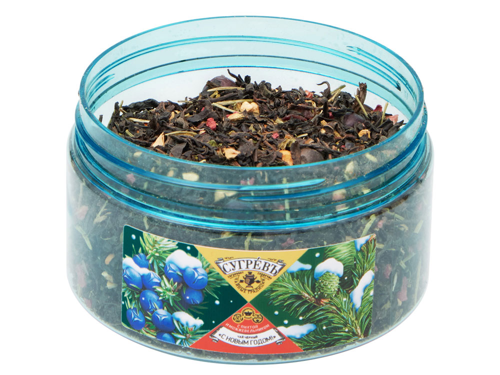 Чай черный с можжевельником и пихтой С НОВЫМ ГОДОМ ! с логотипом СУГРЕВЪ | Print Logo