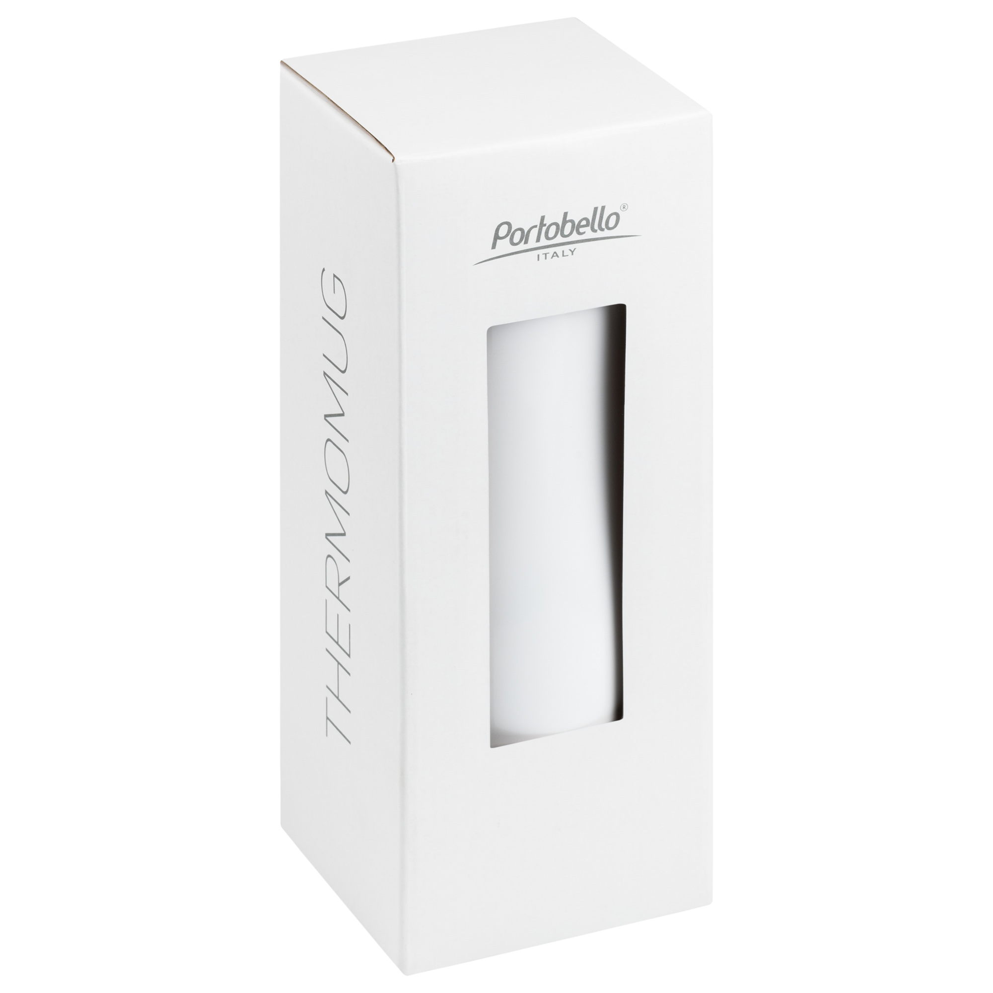 Термокружка вакуумная герметичная Lavita, серая — пример нанесения логотипа (Portobello Термокружки) | Print Logo