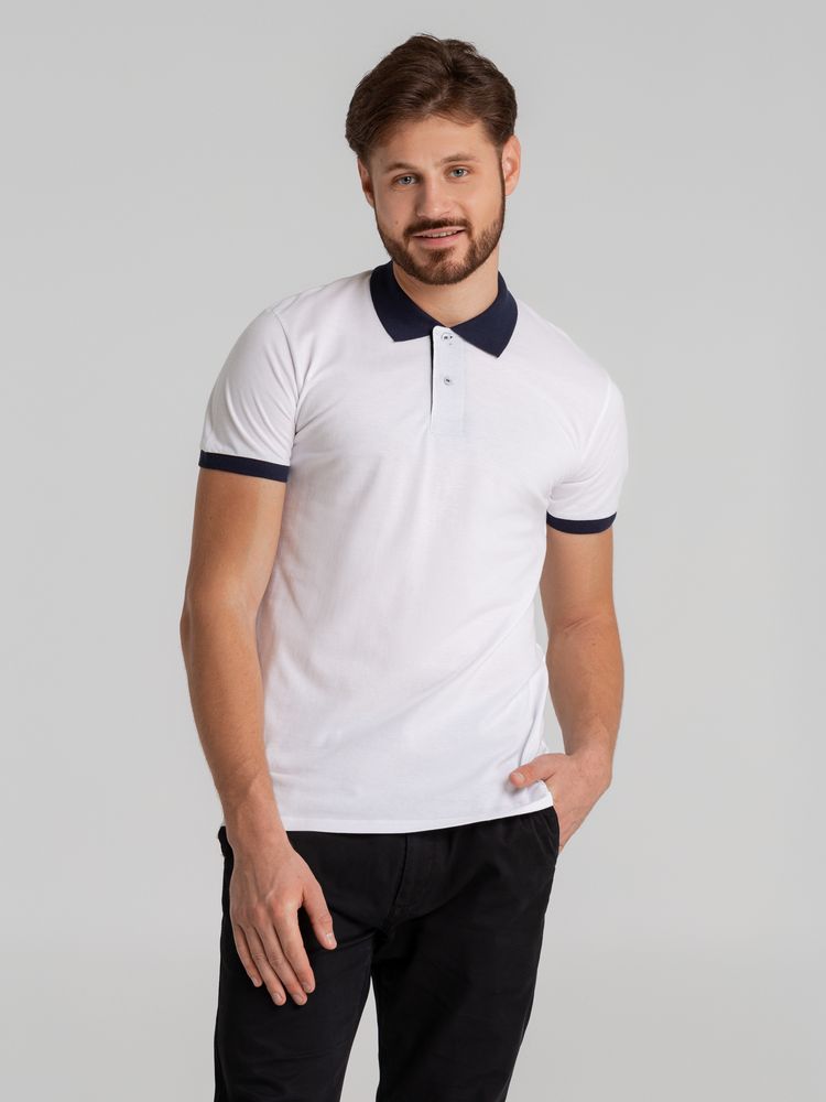 Рубашка поло Prince 190, темно-синяя с белым, размер M