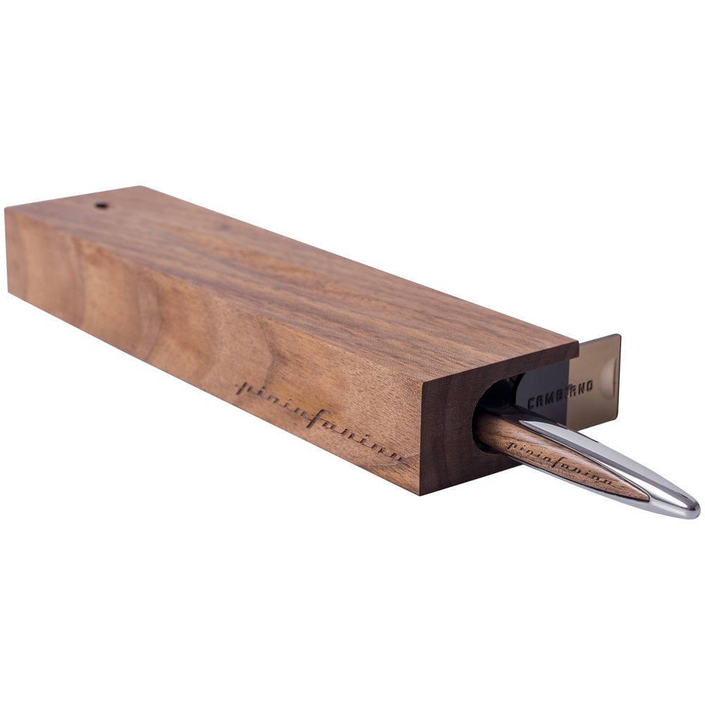 Шариковая ручка Cambiano Shiny Chrome Walnut фото на сайте Print Logo.