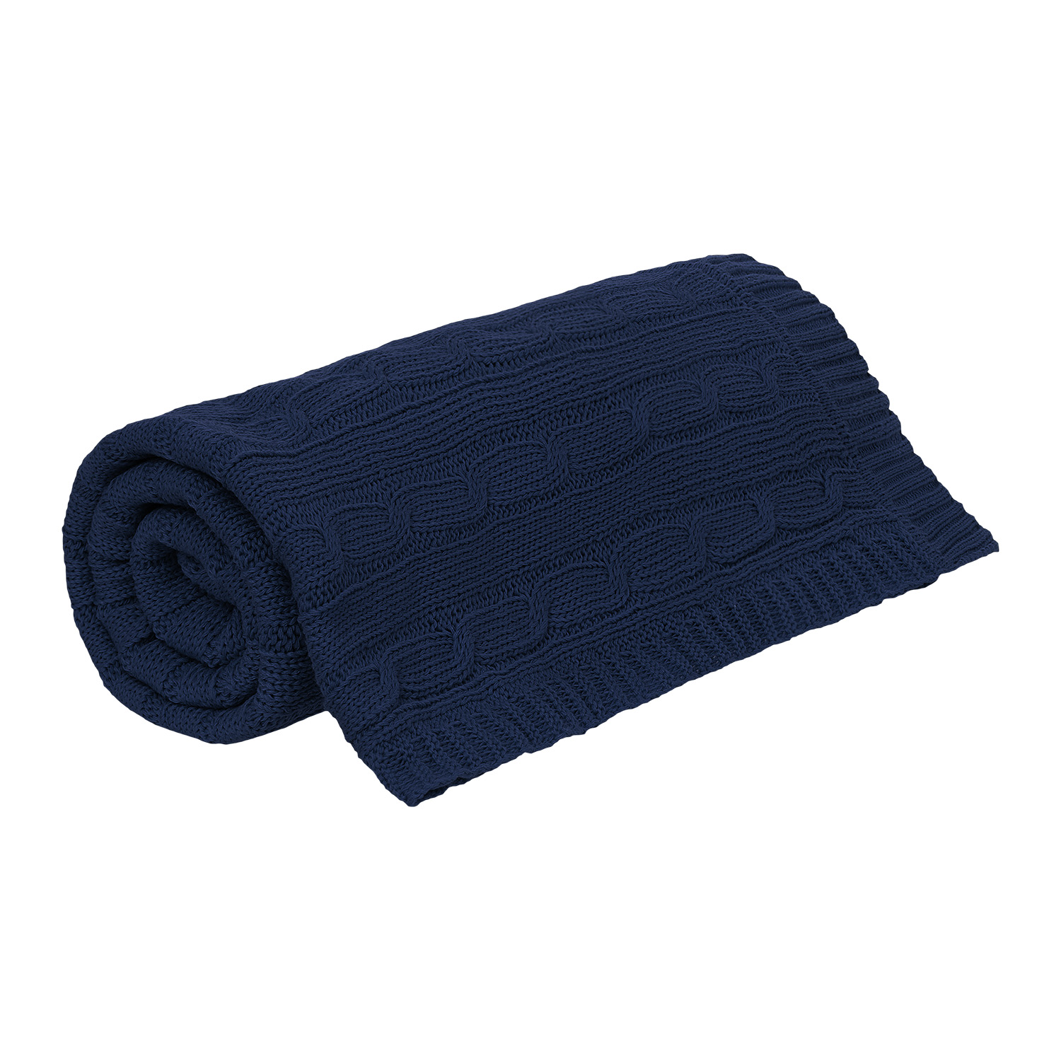 Плед Фадо (Fado) вязаный, синий (без подарочной коробки)