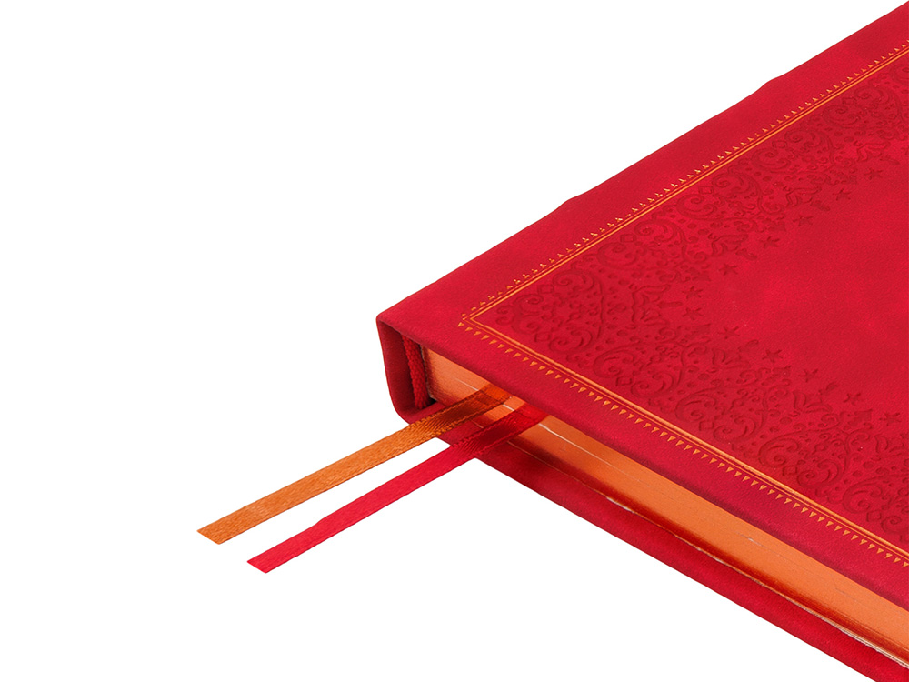 Ежедневник недатированный А5 Royal, красный с бронзовым срезом