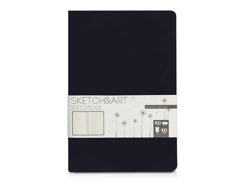 Скетчбук Sketch & Art 100 г/м2, soft-touch с логотипом Bruno Visconti | Print Logo