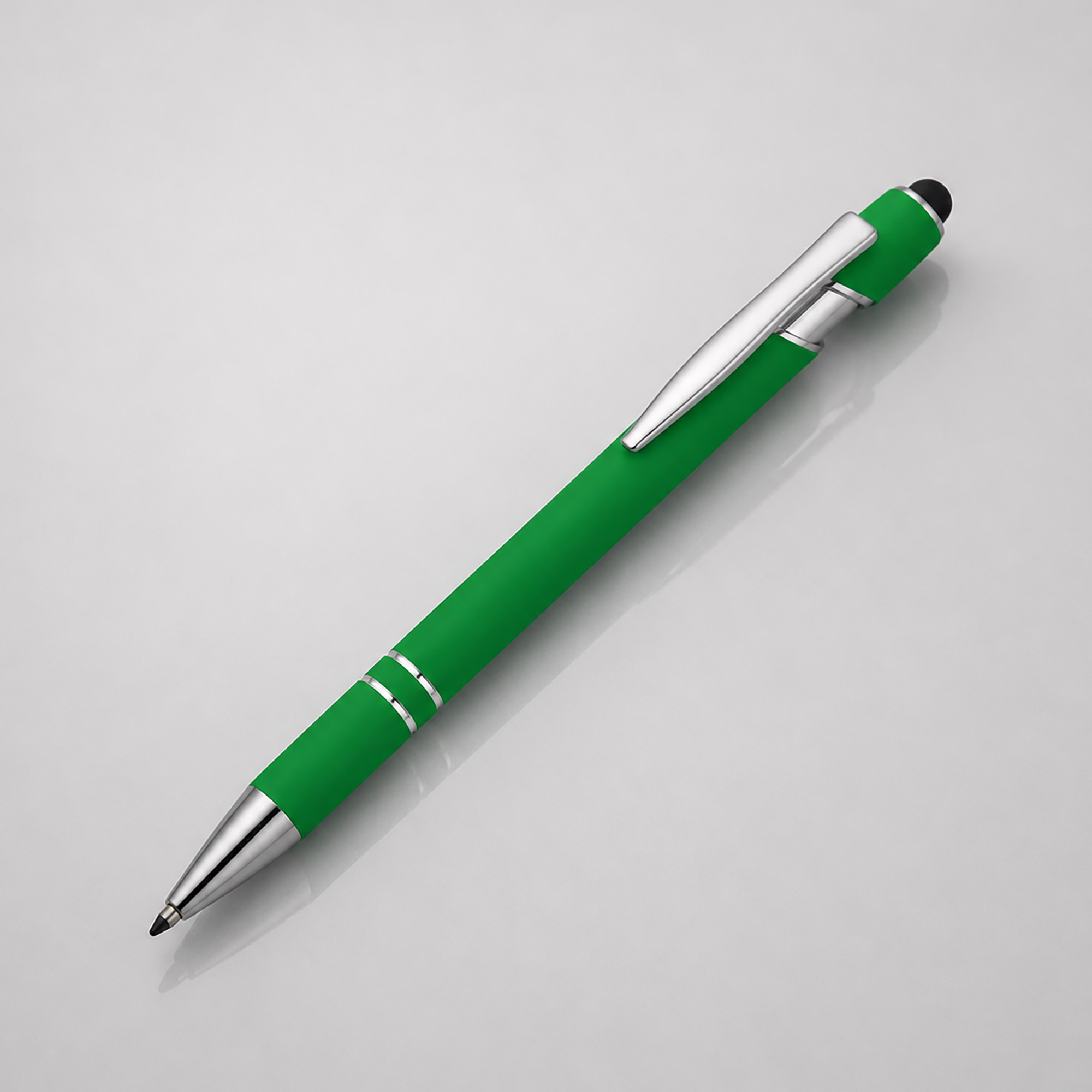 Ручка-стилус металлическая шариковая Sway soft-touch с логотипом  | Print Logo