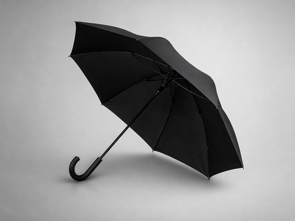 Зонт-трость Lunker с большим куполом (d120 см), черный