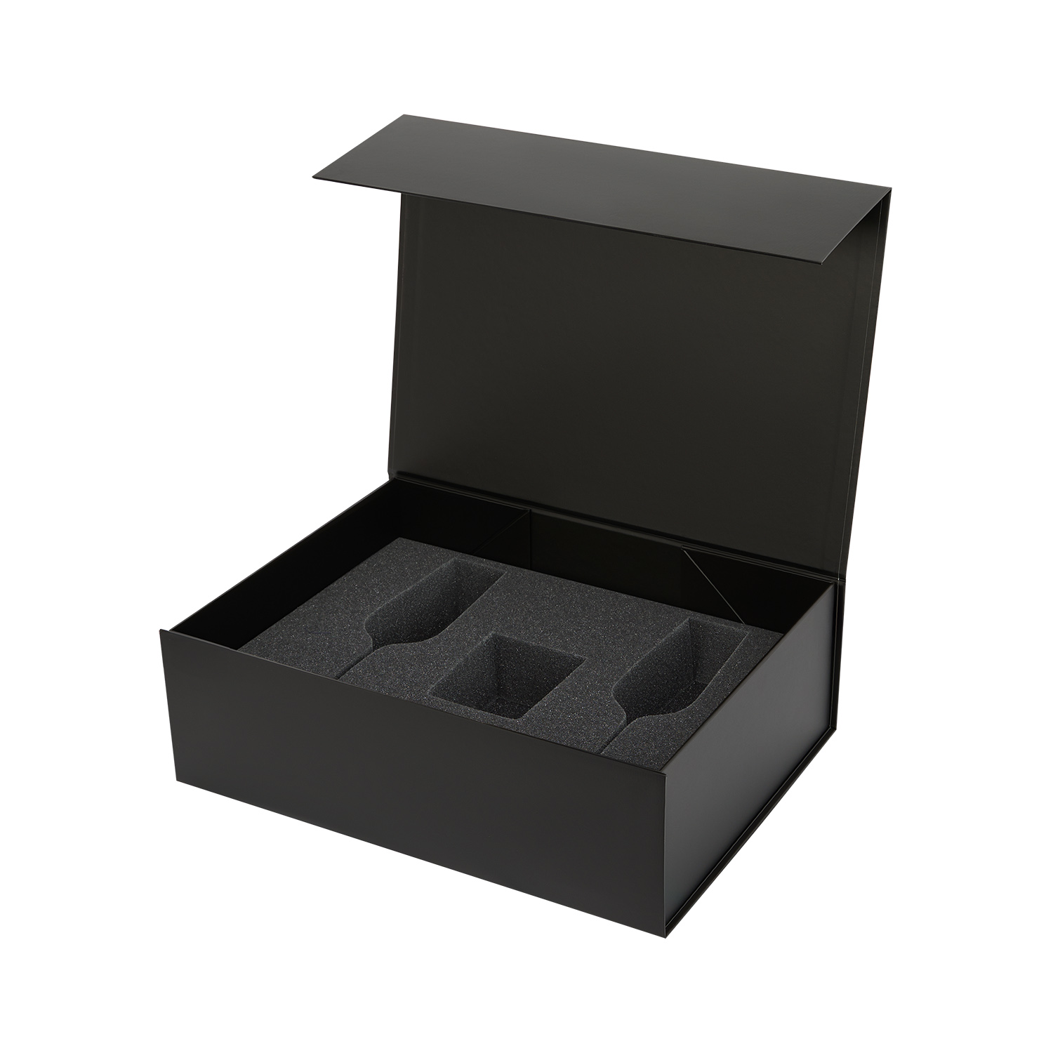 Ложемент под свечу Enigma + 2 бокала для шампанского в среднюю коробку-трансформер (арт. 695721) — пример нанесения логотипа (Portobello подарочная упаковка) | Print Logo