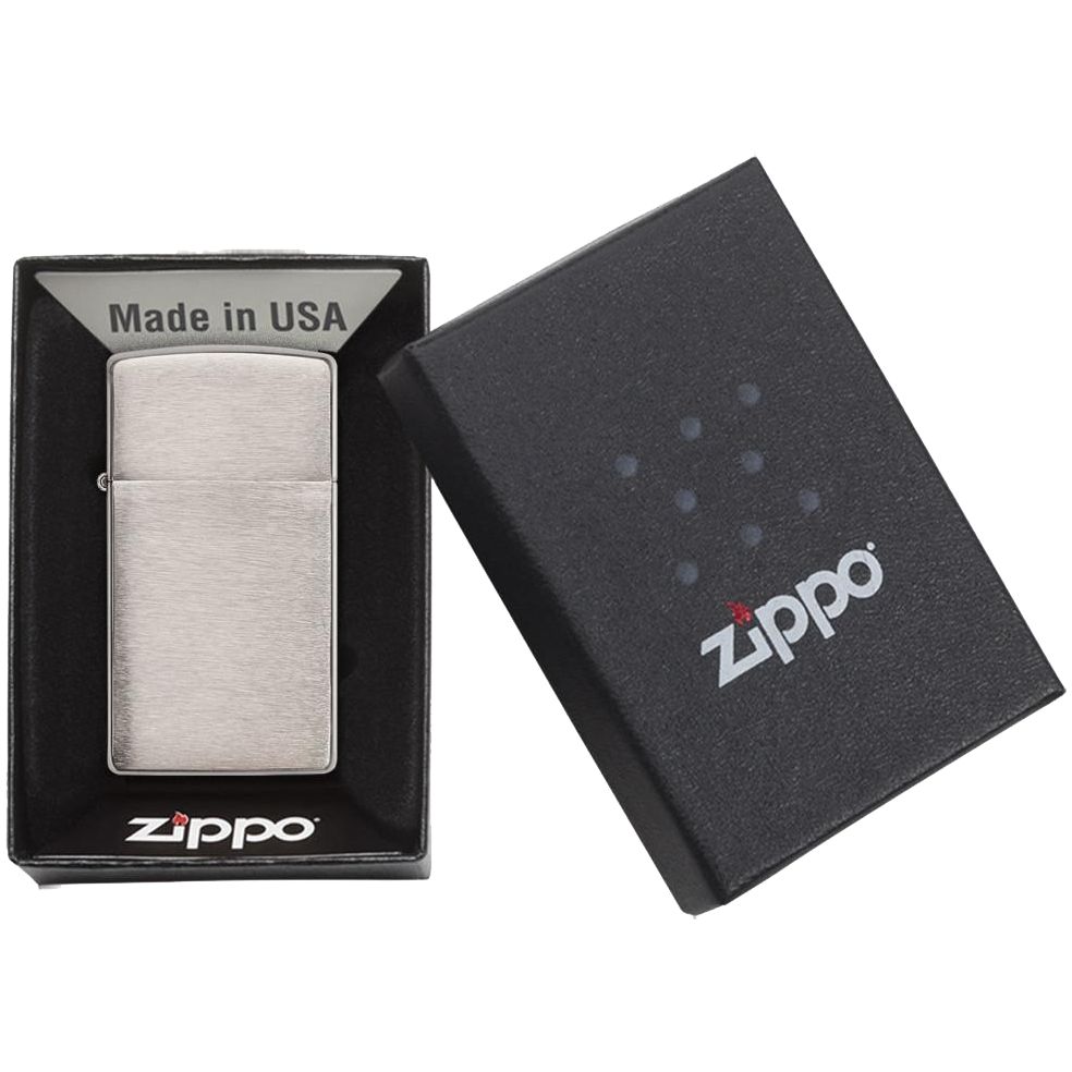Зажигалка Zippo Slim Brushed фото на сайте Print Logo. 