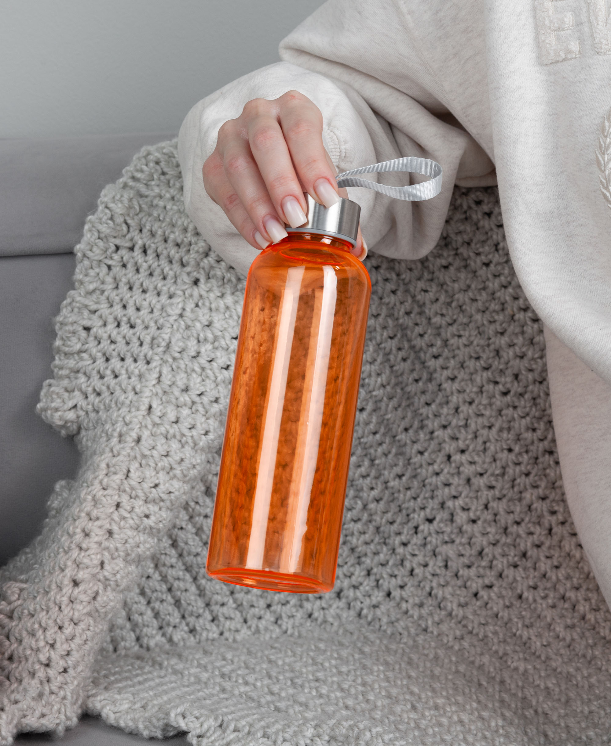 Бутылка для воды "H2O" 500 мл, оранжевый