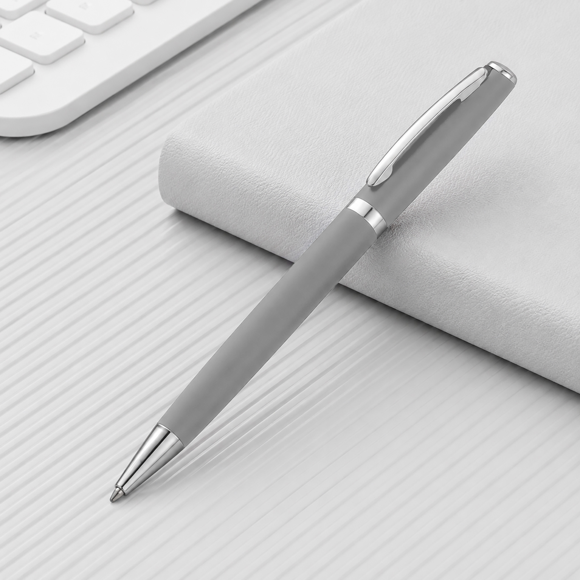 Ручка металлическая soft-touch шариковая Flow с логотипом  | Print Logo