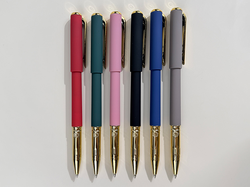 Ручка пластиковая шариковая Parliament, 0,7 мм, синие чернила, розовый/золотистый