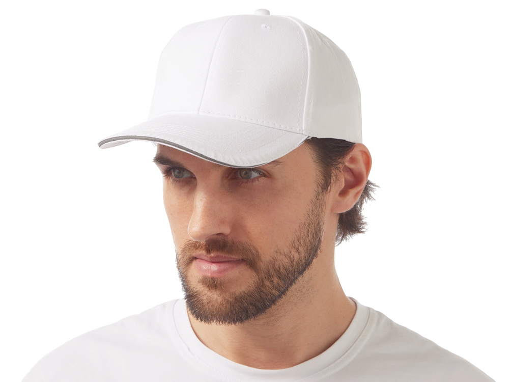 Кепка со светоотражающим кантом, белый